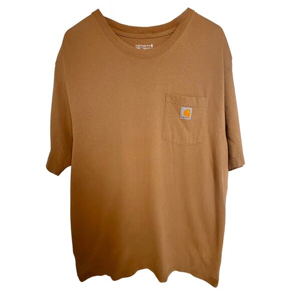 Carhartt Other - Carhartt K87 Heavyweight Pocket T Shirt Desert Brown Mens L Tall